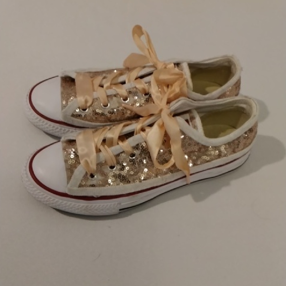 Sparkling Sequin Kids' Sneakers with Satin Laces